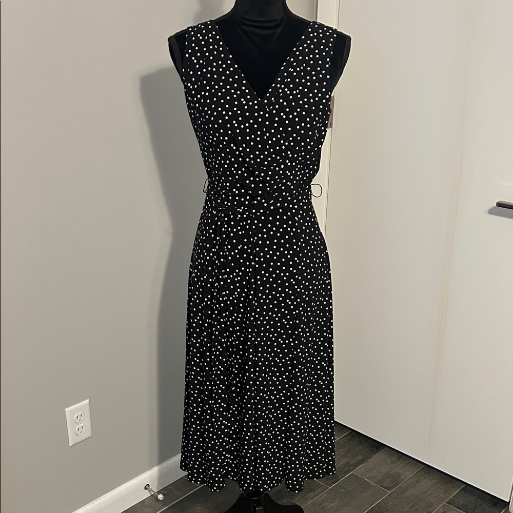 Anne Klein Black Polka Dot Dress
